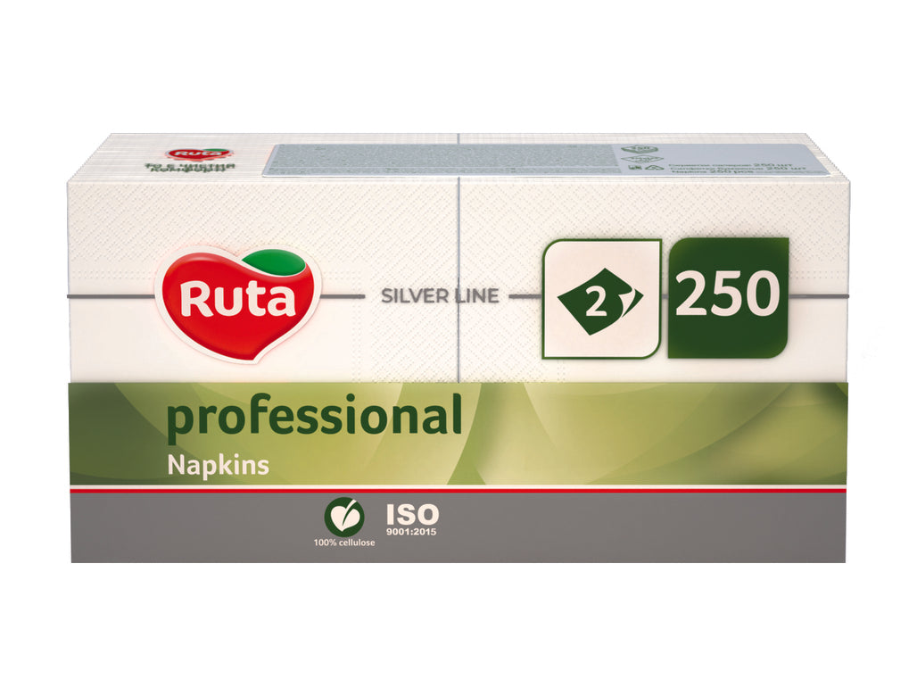 Ruta valkoinen lautasliina 2-kerros, 33 x 33, 250kpl