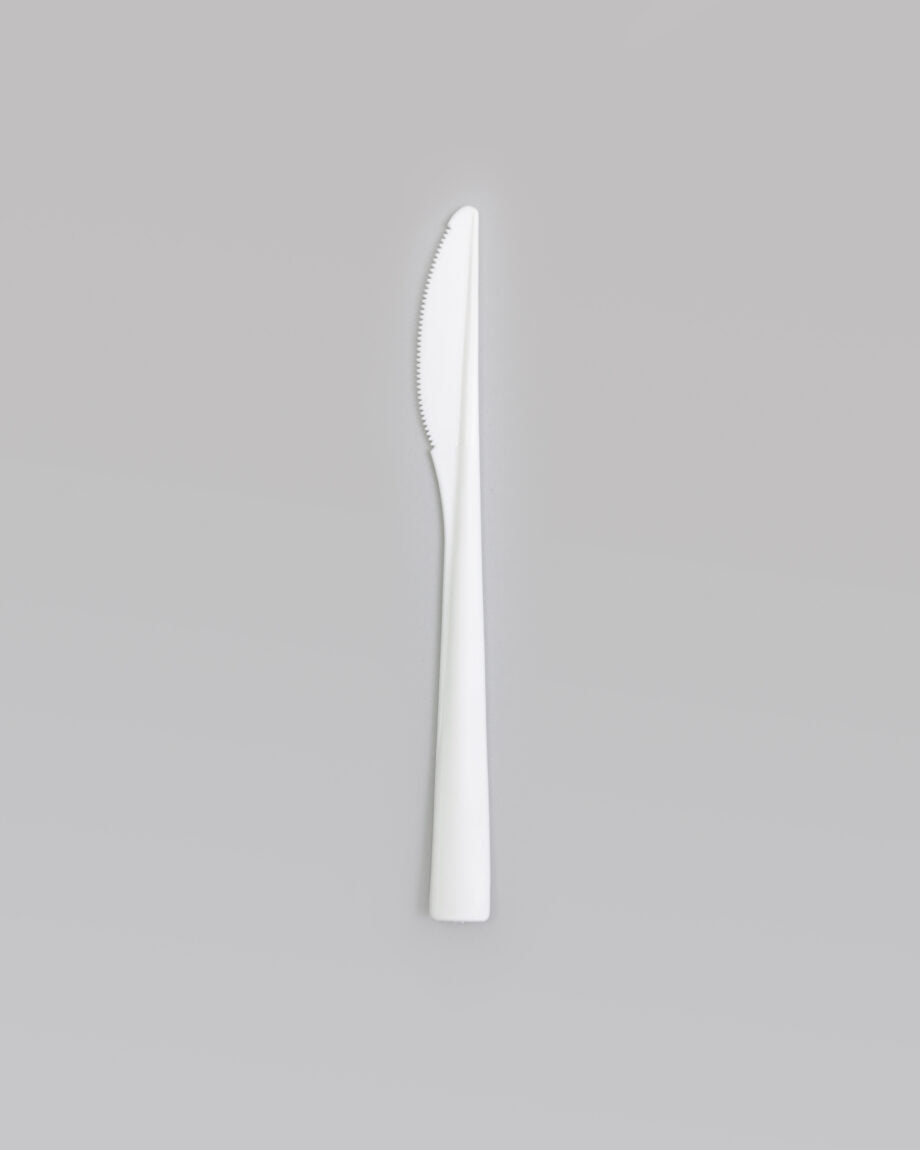 Veitsi, PP, 18cm, valkoinen, uudelleen käytettävä, 125x konepesu, 100kpl